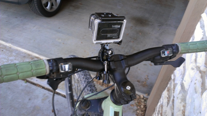 Back view of the camera on my handlebars
