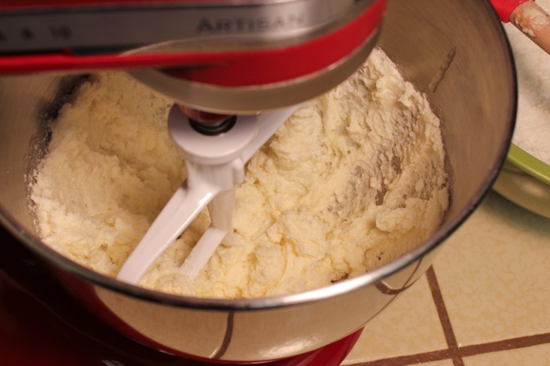 Butter, applesauce and sugar mixed until fluffy.