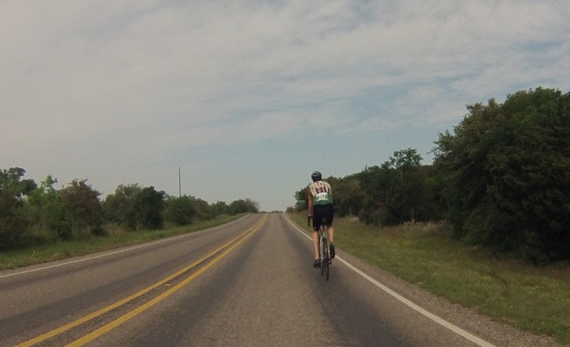 After I took a wrong turn (along with about half of the other riders) I caught back up with my husband and surprised him.