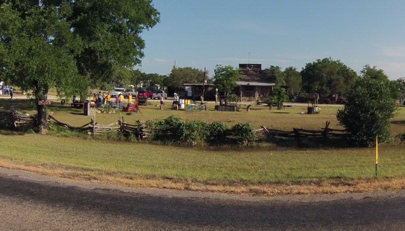 A rest stop on the grounds of an old general store that doesn't seem to be open currently.