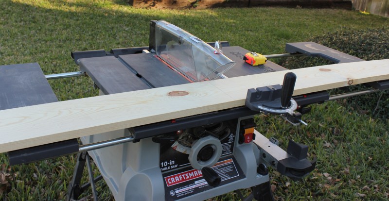 After refreshing my memory on exactly how to use the table saw, I got to work cutting my pine boards to size.