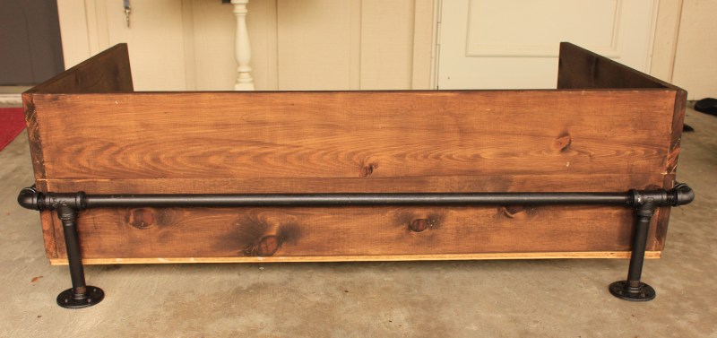 Getting the bed ready for final assembly.