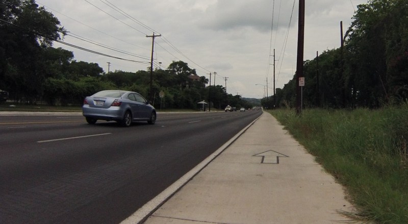 New bike lane on Lake Austin Boulevard.